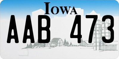 IA license plate AAB473