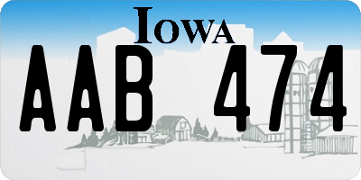 IA license plate AAB474