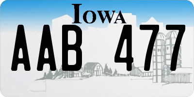 IA license plate AAB477