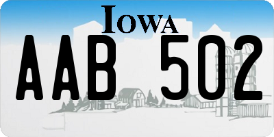 IA license plate AAB502