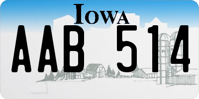 IA license plate AAB514