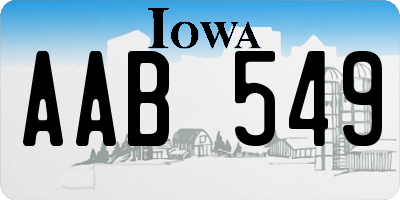 IA license plate AAB549