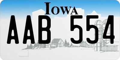 IA license plate AAB554