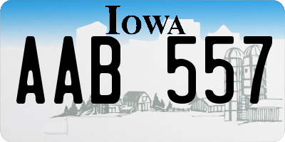 IA license plate AAB557