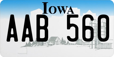 IA license plate AAB560