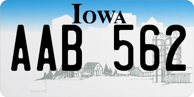 IA license plate AAB562
