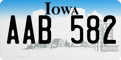 IA license plate AAB582