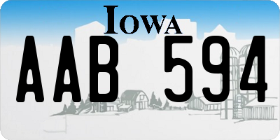 IA license plate AAB594