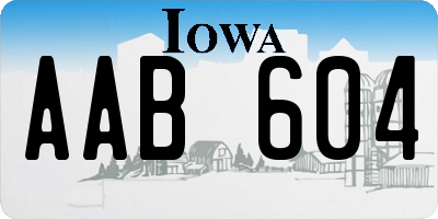 IA license plate AAB604