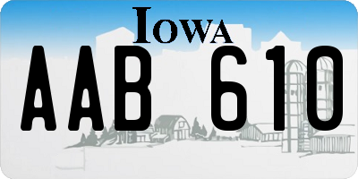 IA license plate AAB610