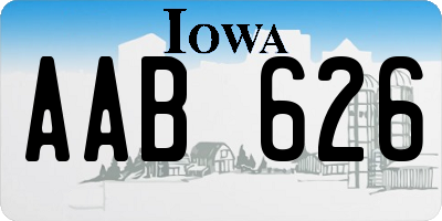 IA license plate AAB626