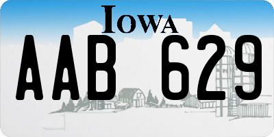 IA license plate AAB629