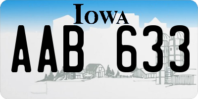IA license plate AAB633