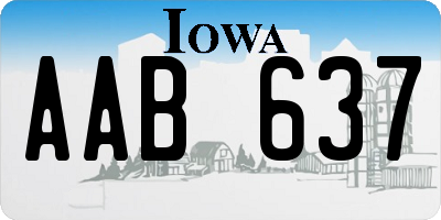IA license plate AAB637