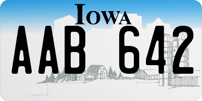 IA license plate AAB642