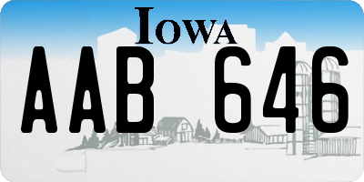 IA license plate AAB646