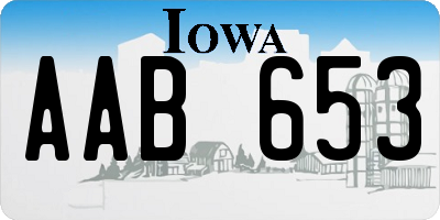 IA license plate AAB653