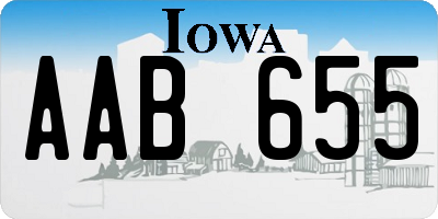 IA license plate AAB655