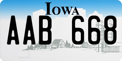IA license plate AAB668