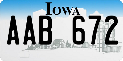IA license plate AAB672