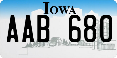 IA license plate AAB680