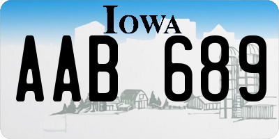 IA license plate AAB689