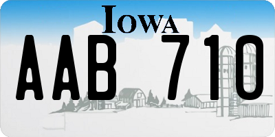 IA license plate AAB710