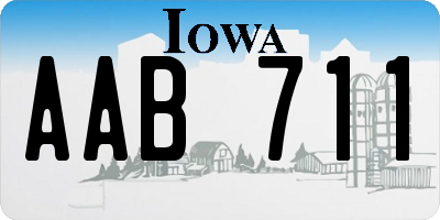 IA license plate AAB711