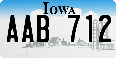 IA license plate AAB712