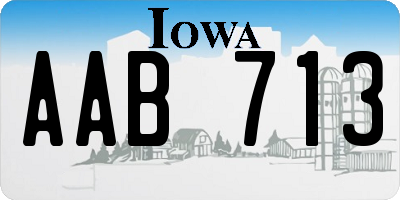 IA license plate AAB713