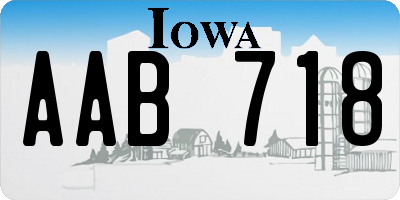 IA license plate AAB718