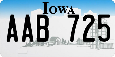 IA license plate AAB725