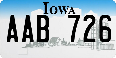 IA license plate AAB726