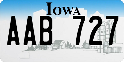 IA license plate AAB727