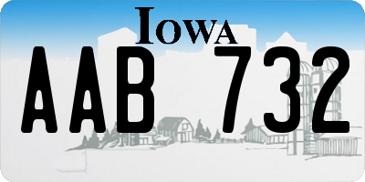 IA license plate AAB732