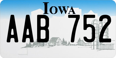 IA license plate AAB752