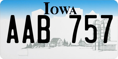 IA license plate AAB757