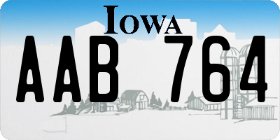 IA license plate AAB764