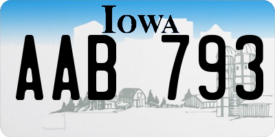 IA license plate AAB793