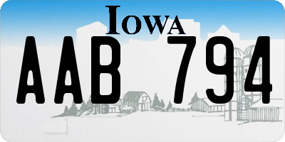 IA license plate AAB794