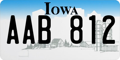 IA license plate AAB812
