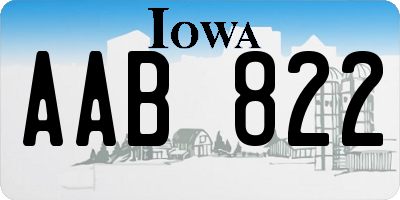 IA license plate AAB822