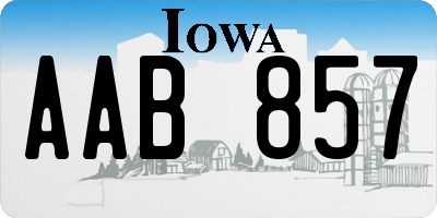 IA license plate AAB857