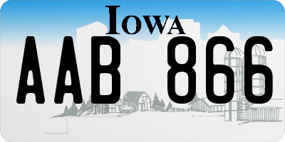 IA license plate AAB866