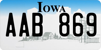 IA license plate AAB869