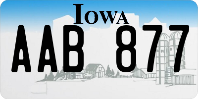 IA license plate AAB877