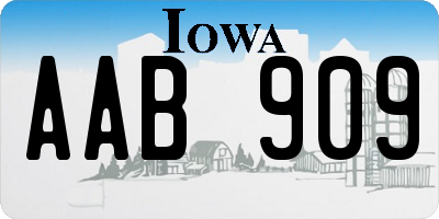 IA license plate AAB909