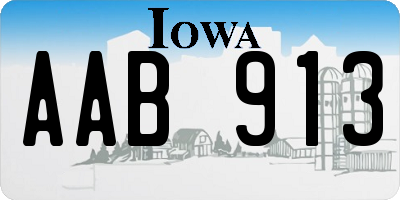 IA license plate AAB913