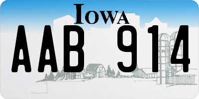 IA license plate AAB914