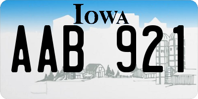 IA license plate AAB921